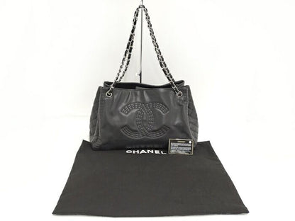 Chanel Shoulder Bag Leather Black A67172