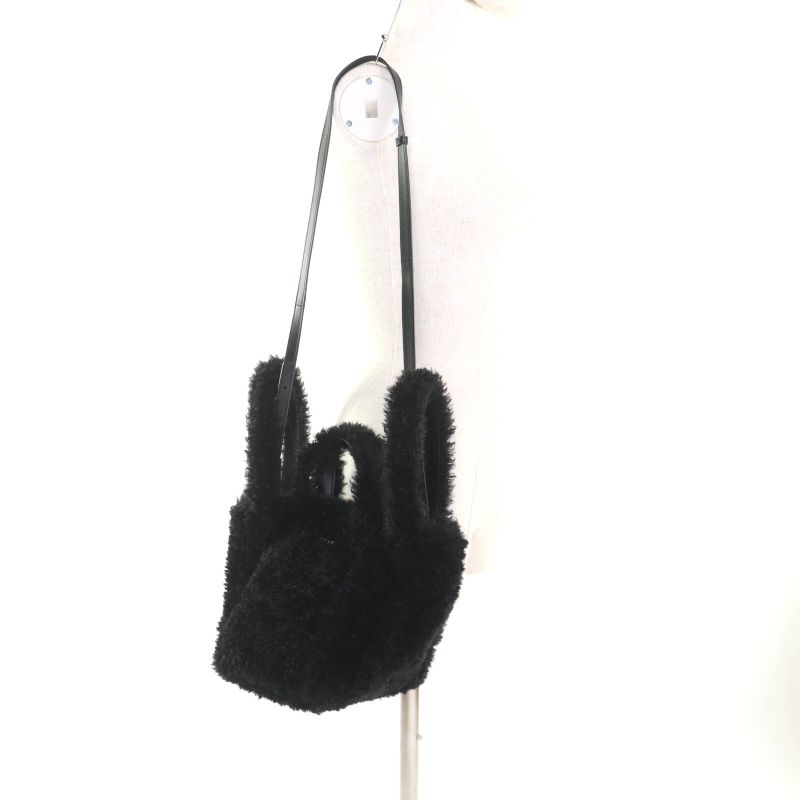 Balenciaga 672793 Everyday 2.0 Xs Logo Embroidered F Fur Shoulder Tote Bag