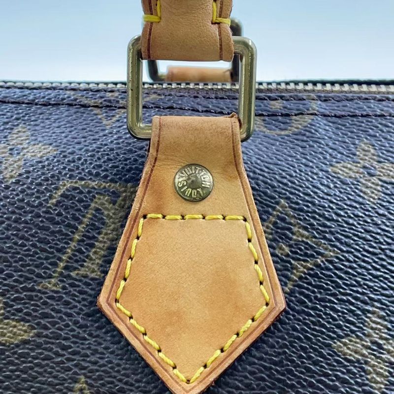 Louis Vuitton Speedy 35 Monogram Leather X PVC Brown Handbag Gold M41524