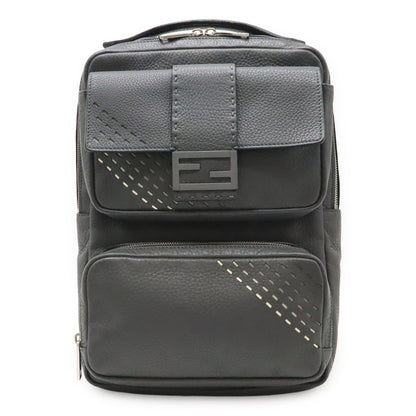 Fendi Celeria FF Logo Backpack Backpack Sac Leather Gray Black Black Silver