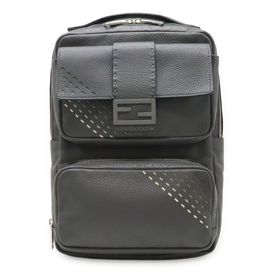 Fendi Celeria FF Logo Backpack Backpack Sac Leather Gray Black Black Silver