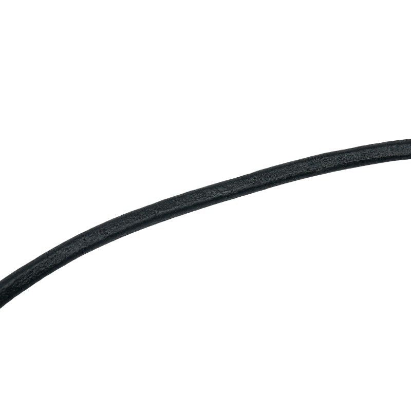 Hermes Glenan Necklace Choker Silver Black Metal Leather Women Hermes