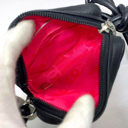 Chanel Mini Shoulder Bag Black White Cambon A25177