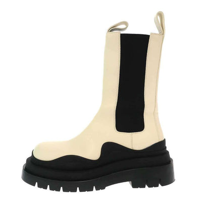 Bottega Veneta Tire Chelsea Boots Off White 35