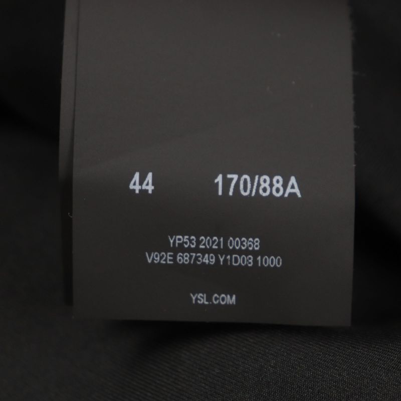  Saint Laurent Paris 2021 687349 100% Silk Lining Single Jacket Tailored