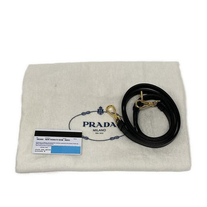 Prada Tote Bag New Tessuto Bomber 1bg005 Black Leather