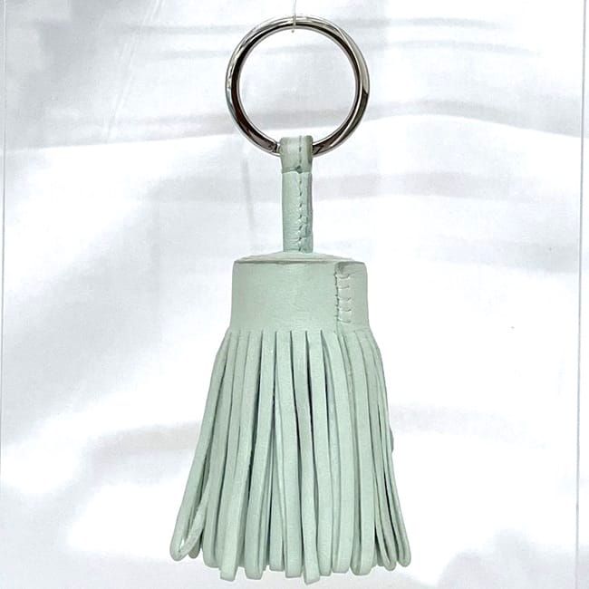 Hermes Key Ring Carmen Light Green Excellent Condition Leather Preowned