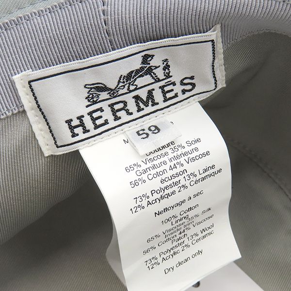 Hermes Hat Harper H Serie Bucket Hat Cotton Gray #59 Bucket Hat [storage Bag