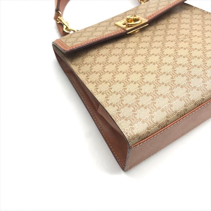 Celine Macadam Triomphe Circle 2-Way Bag Beige