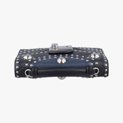 Prada Studded Crossbody Black And Navy Saffiano Leather Bt0970180