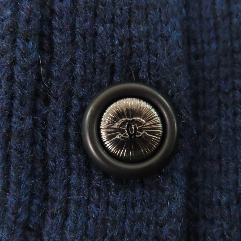 CHANEL 17B P57290k07490 Gabrielle COCO 100% Cashmere Coco Mark Button Knit Coat