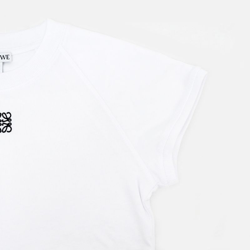Loewe Short Sleeve Small Fit T-shirt White S Size S359y22x96 Cotton
