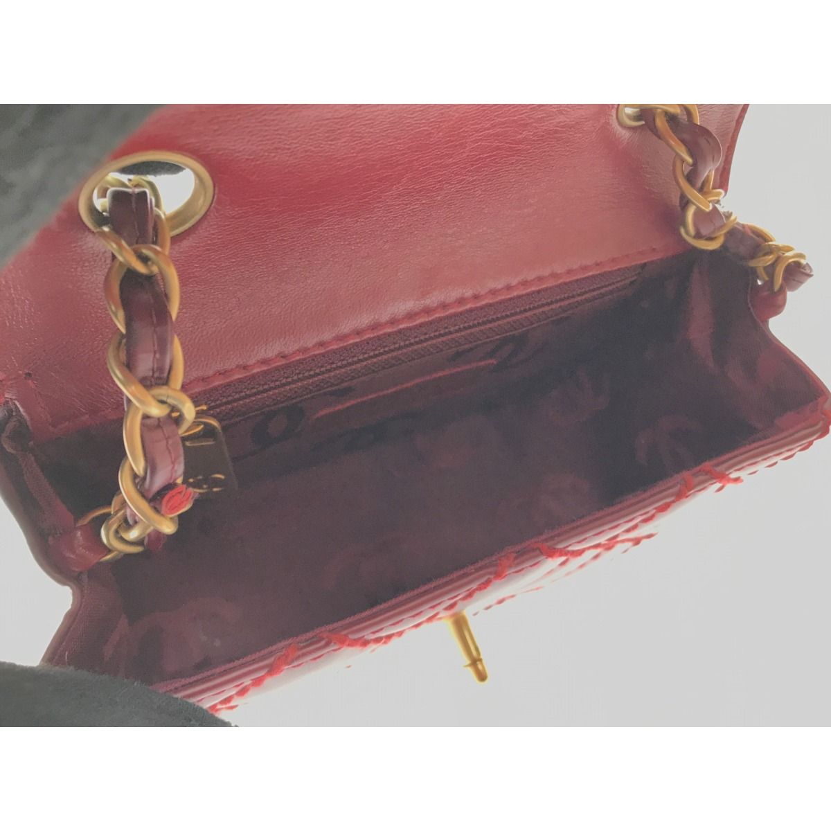 Chanel Mini Matelasse Wild Stitch Red Shoulder Bag A35200 Red
