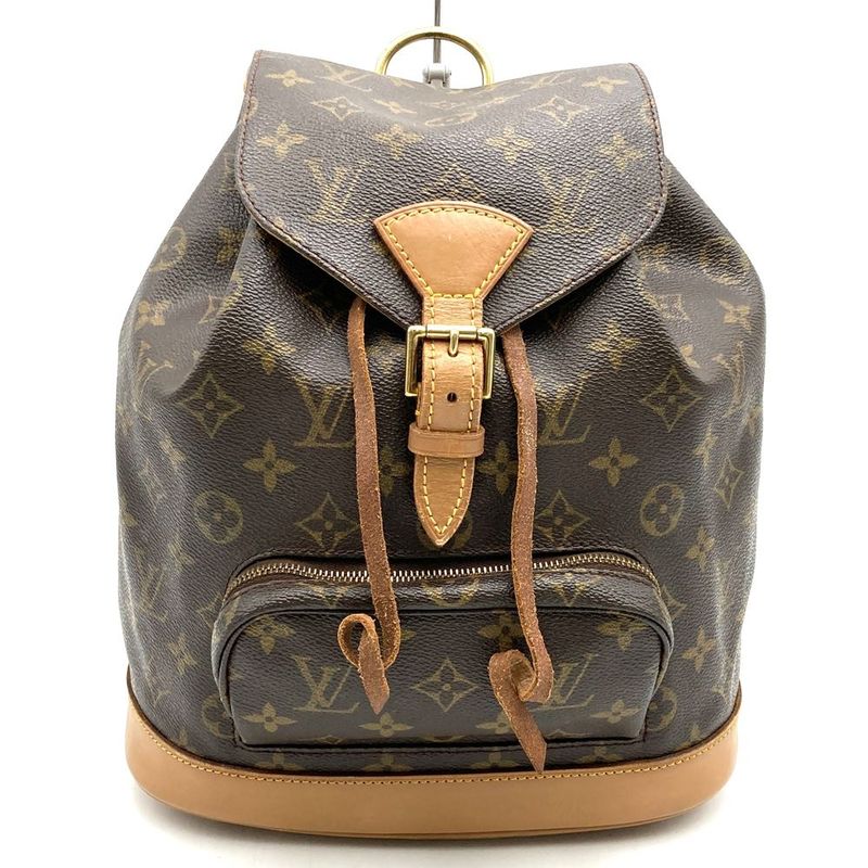 Louis Vuitton M51136 Montsourismm Backpack Daypack Brown Monogram Canvas Women