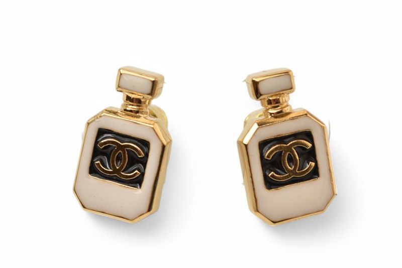 Chanel Earrings Chanel Accessories Coco Mark CC Gold Bottle Motif C25