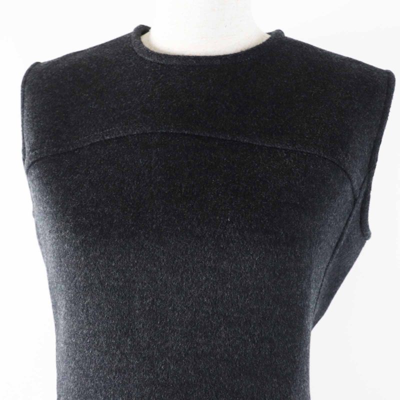 Louis Vuitton 20AW Wool Silk Monogram Sleeveless A-line Dress/dress Dark Grey