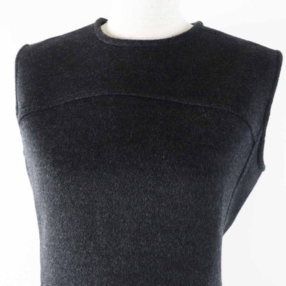 Louis Vuitton 20AW Wool Silk Monogram Sleeveless A-line Dress/dress Dark Grey