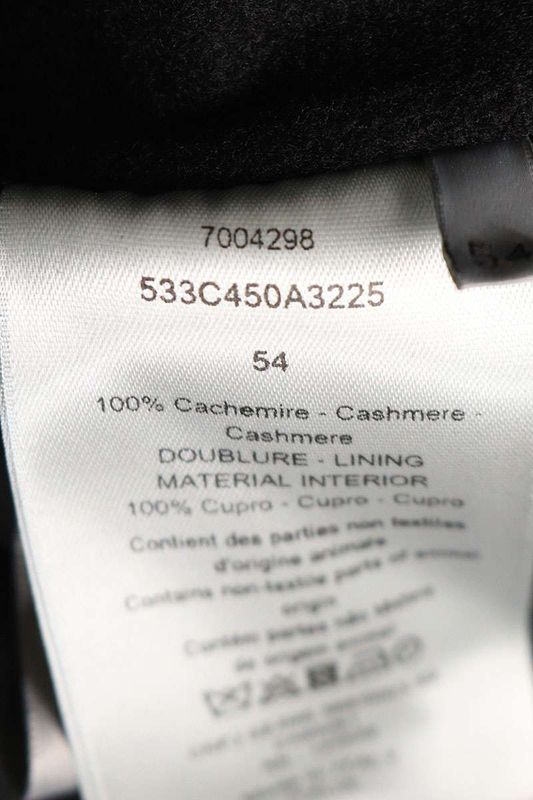 Dior 553c450a3225 Cashmere Cloth Pea Coat Men's 54