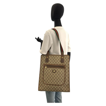 Gucci Vintage Sherry Line Old Gucci GG Supreme Canvas Tote Bag Shoulder Bag