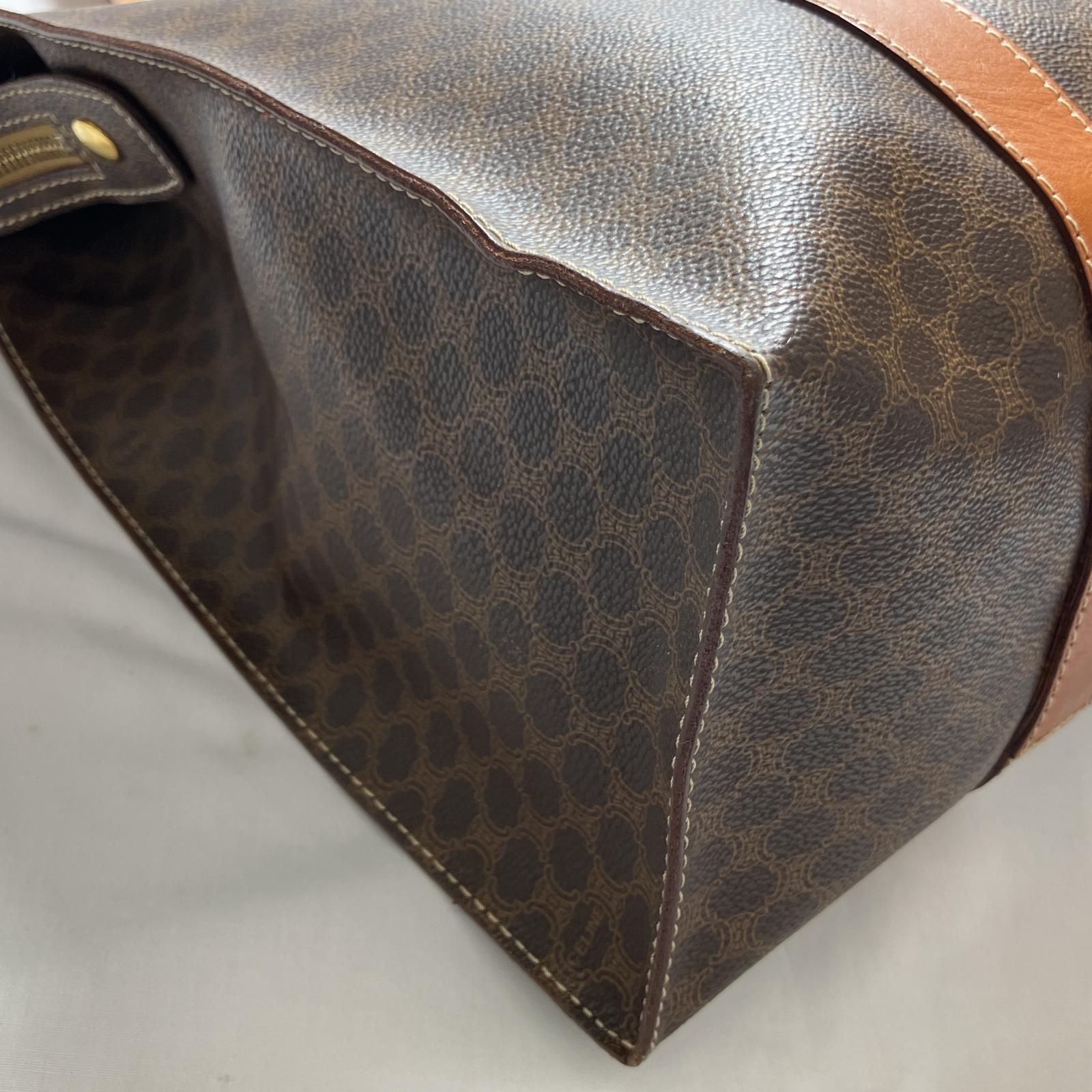 Celine Tote Bag Macadam Pattern Internal Peeling Mc96 Brown