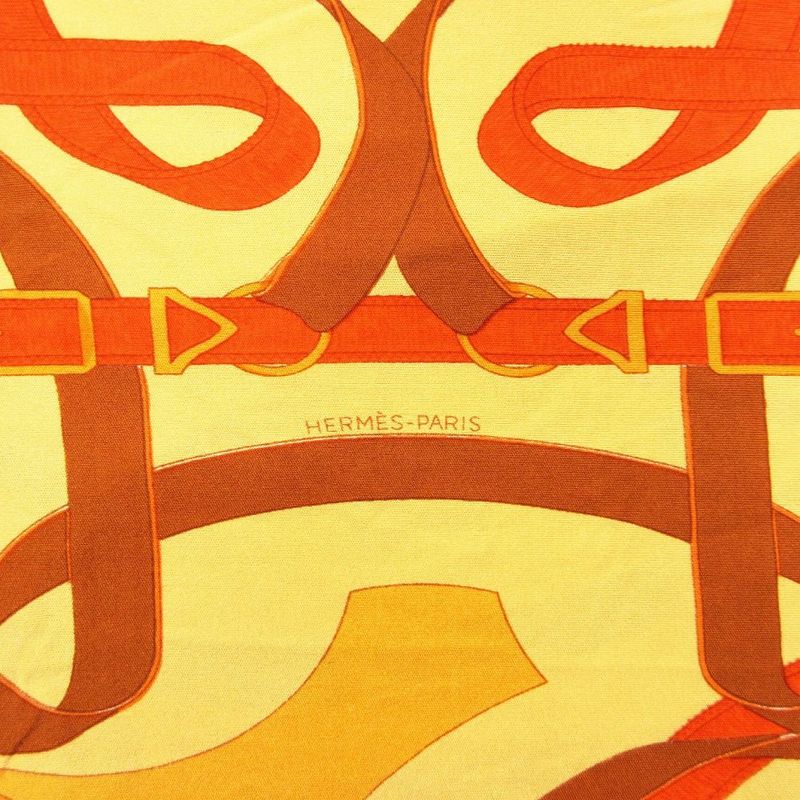 Hermes Silk Belt Pattern Cami Dress Long Dress 2 M Orange Ur23