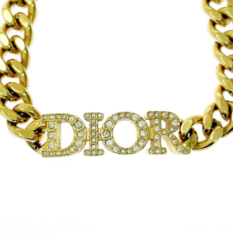 Christian Dior GP Rhinestone Dior Evolution Logo Bracelet Gold 414238 Bracelet