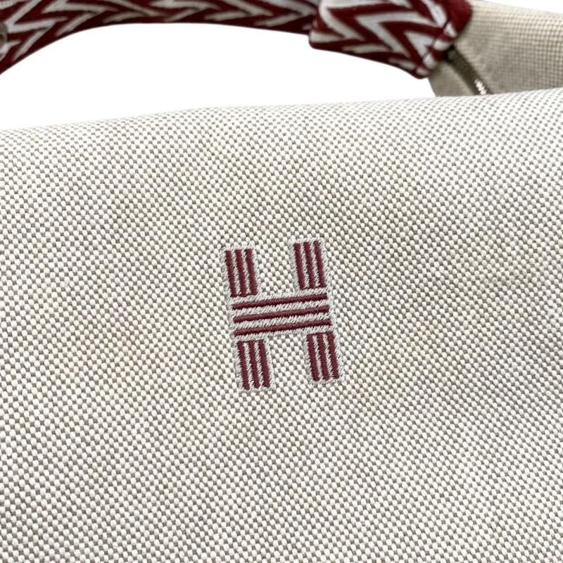 Hermes Bath Pouch Bride-a-Black GM Toile Canvas H Logo Zigzag Rouge Ash Red