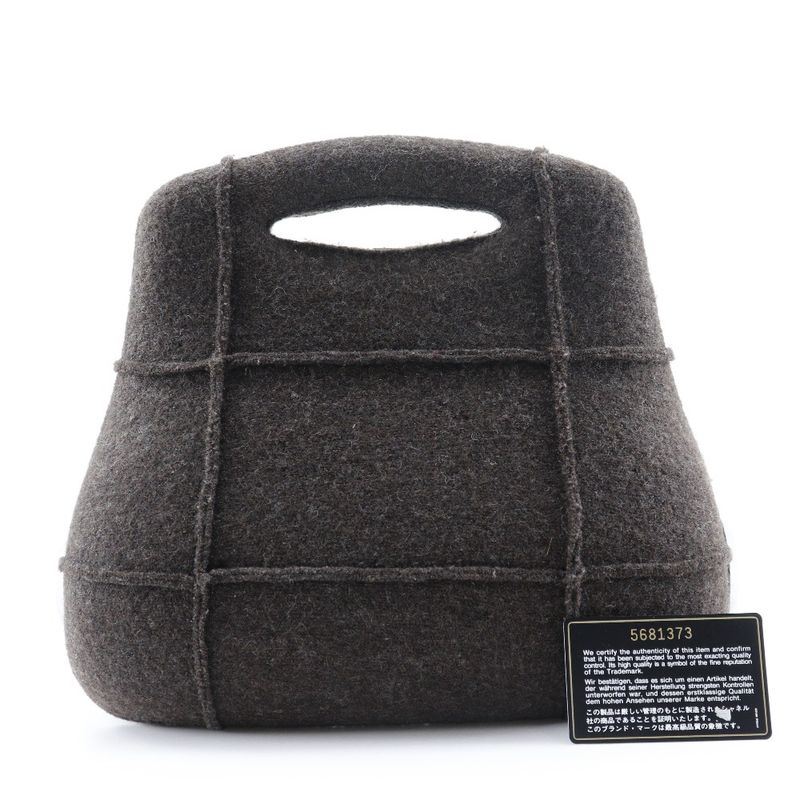 Chanel Hip Bag Wool Brown Ladies Handbag