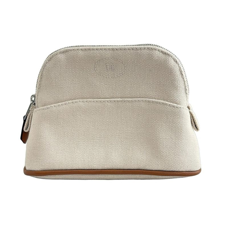 Hermes Pouch Bolide Pouch 15/bolide Pouch Mini Ivory And Brown Silver Hardware