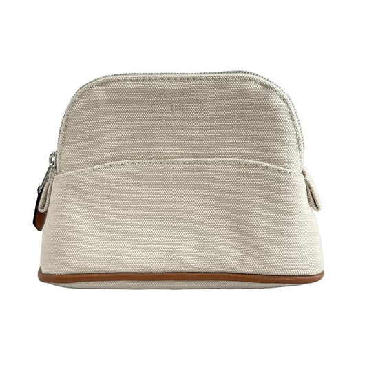 Hermes Pouch Bolide Pouch 15/bolide Pouch Mini Ivory And Brown Silver Hardware