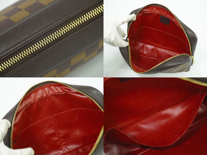 Authentic Louis Vuitton LV Trousse Toilette Damier Ebène Pouch Cosmetic Pouch