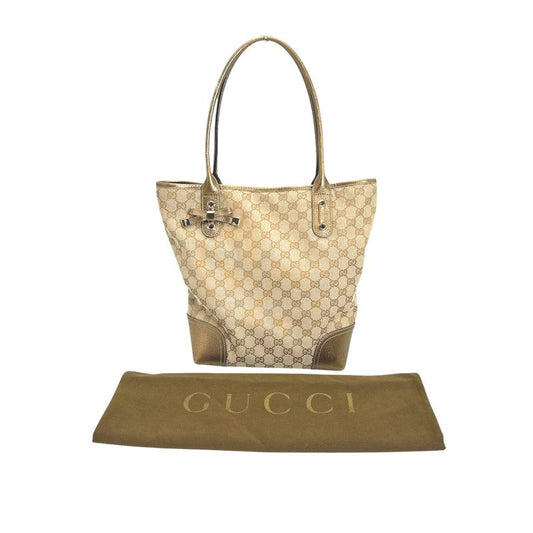 Gucci 181779 Handbag Canvas Tote Bag Gucci Beige