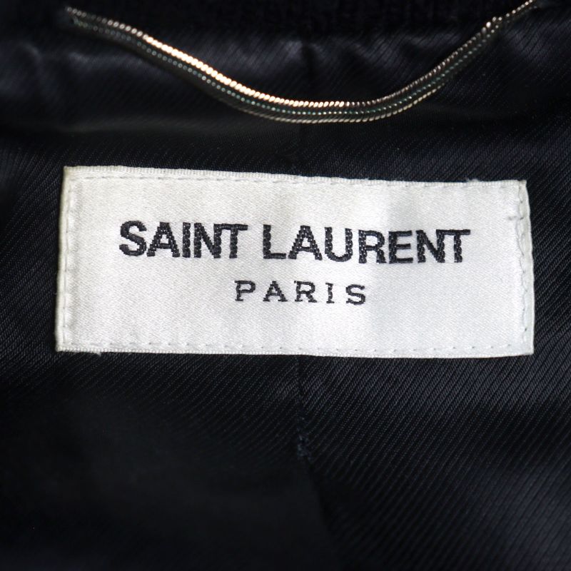 Saint Laurent Paris 354718 Eddie Period Leather Switched Stajan Teddy Jacket