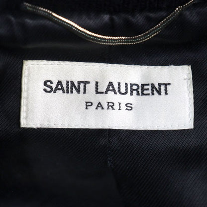 Saint Laurent Paris 354718 Eddie Period Leather Switched Stajan Teddy Jacket