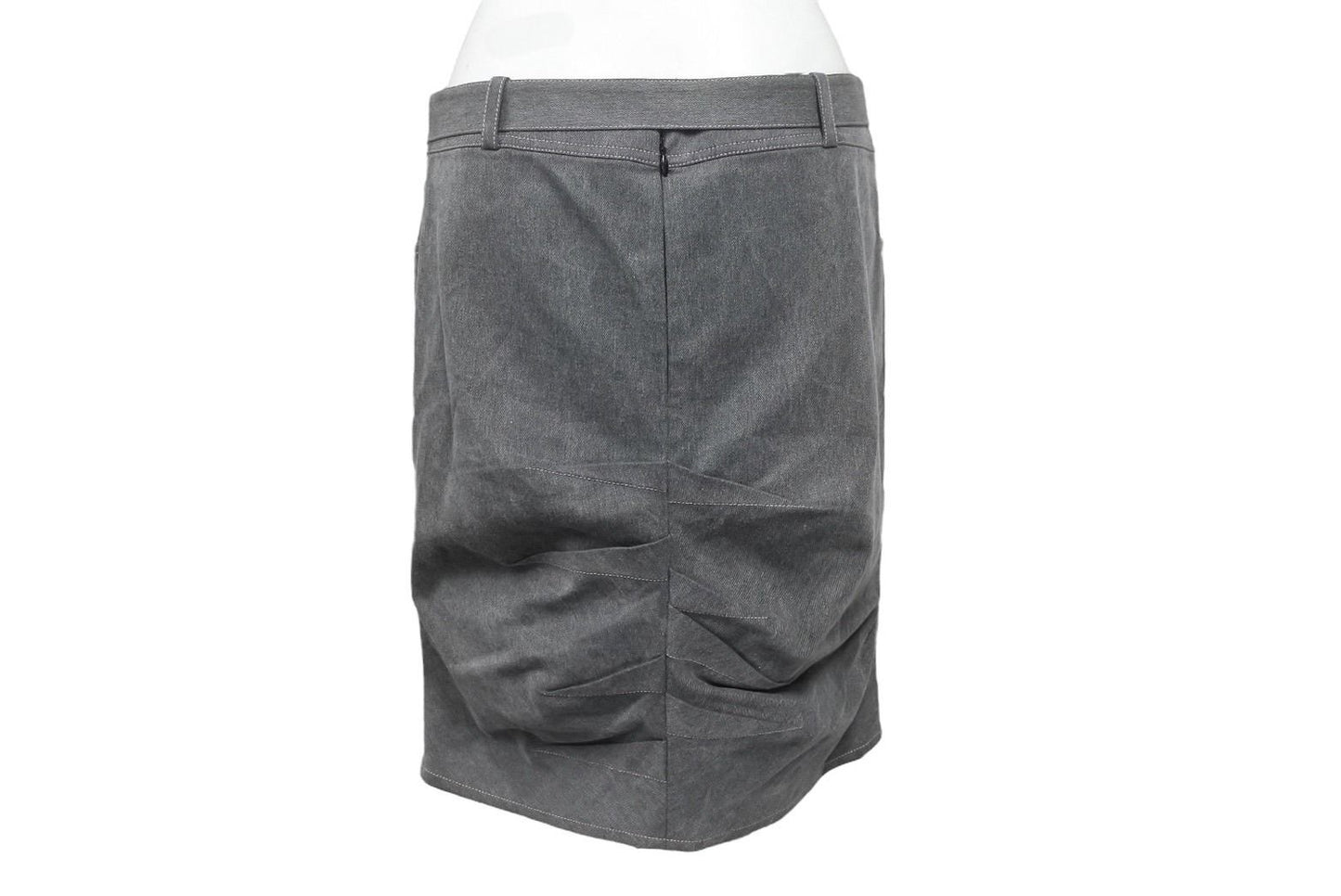 Dior Denim Skirt Belted Design Stitch Galliano 38 — view 4
