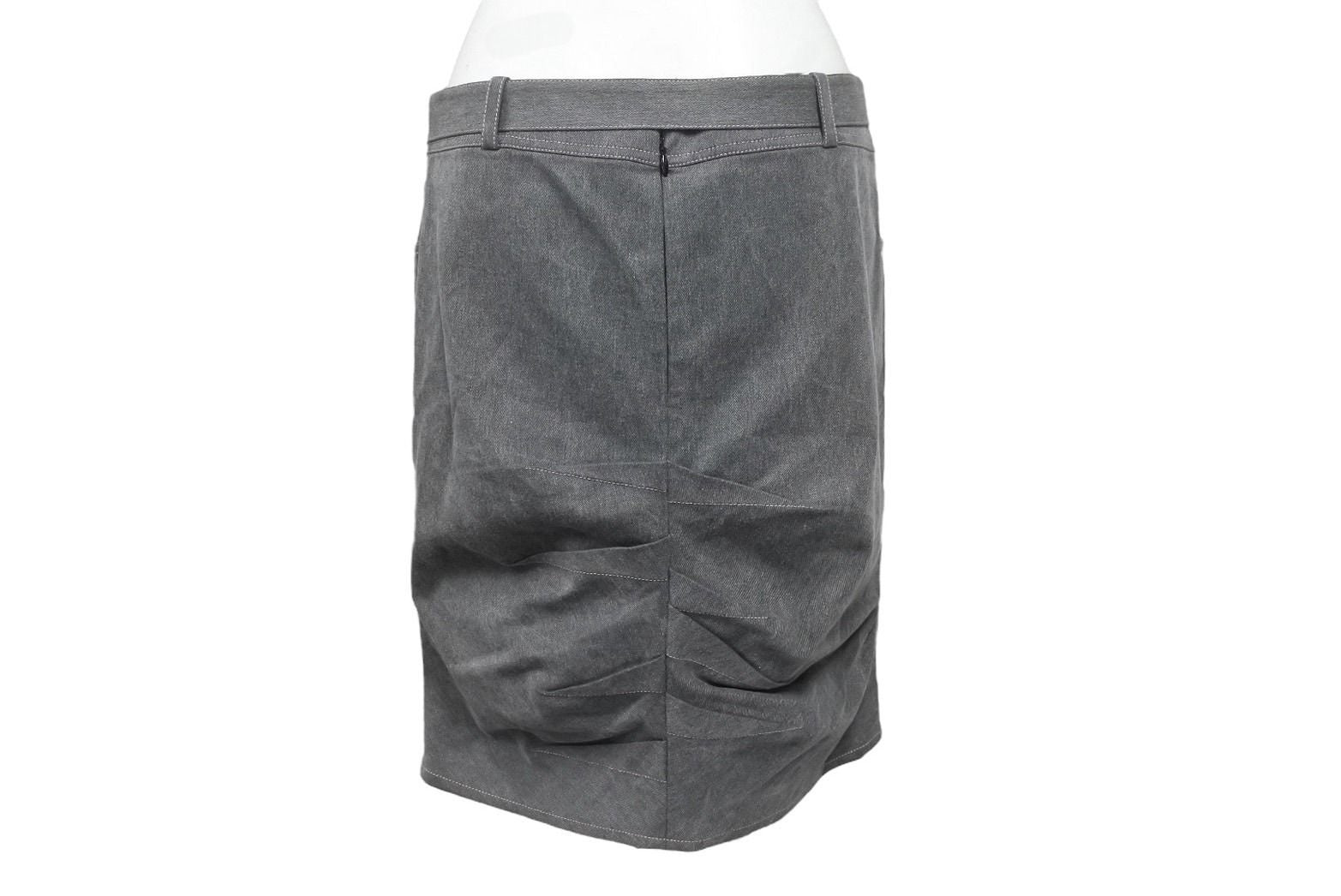 Dior Denim Skirt Belted Design Stitch Galliano 38 — view 4