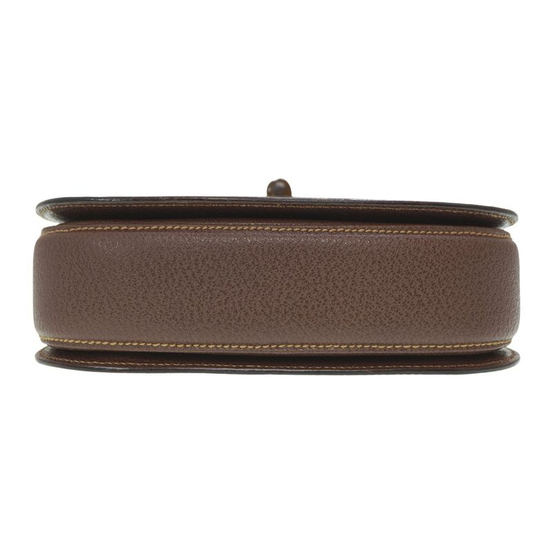 Gucci Bamboo Shoulder Handbag Leather Brown 0084gucci Vintage With Strap