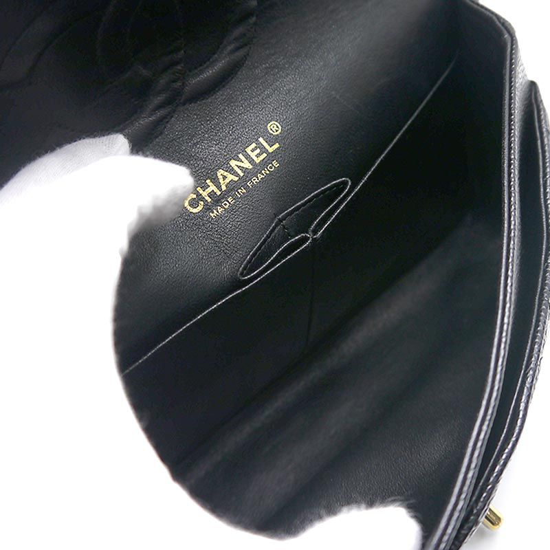 Chanel Matelasse 25 Chain Shoulder Bag W Flap Black