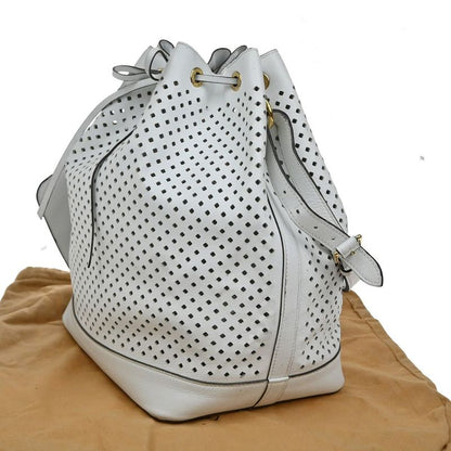 Louis Vuitton Noe Shoulder Bag Perforated Leather White 13ka919