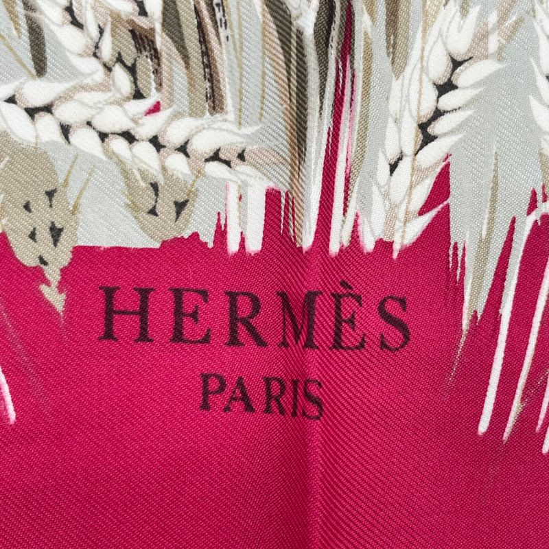 Hermes Carre 90 Lapins DANS UN Champ DE Wheat Field And Rabbit Red X Multicolor