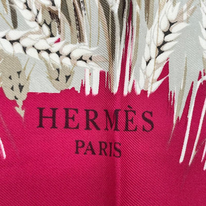 Hermes Carre 90 Lapins DANS UN Champ DE Wheat Field And Rabbit Red X Multicolor