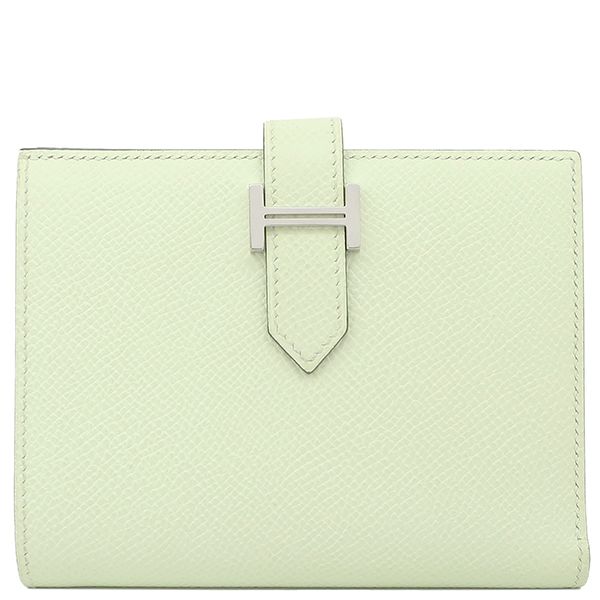 Hermes Bifold Wallet Bearn Compact Vaux Epson Veil Fizz Silver Hardware Light