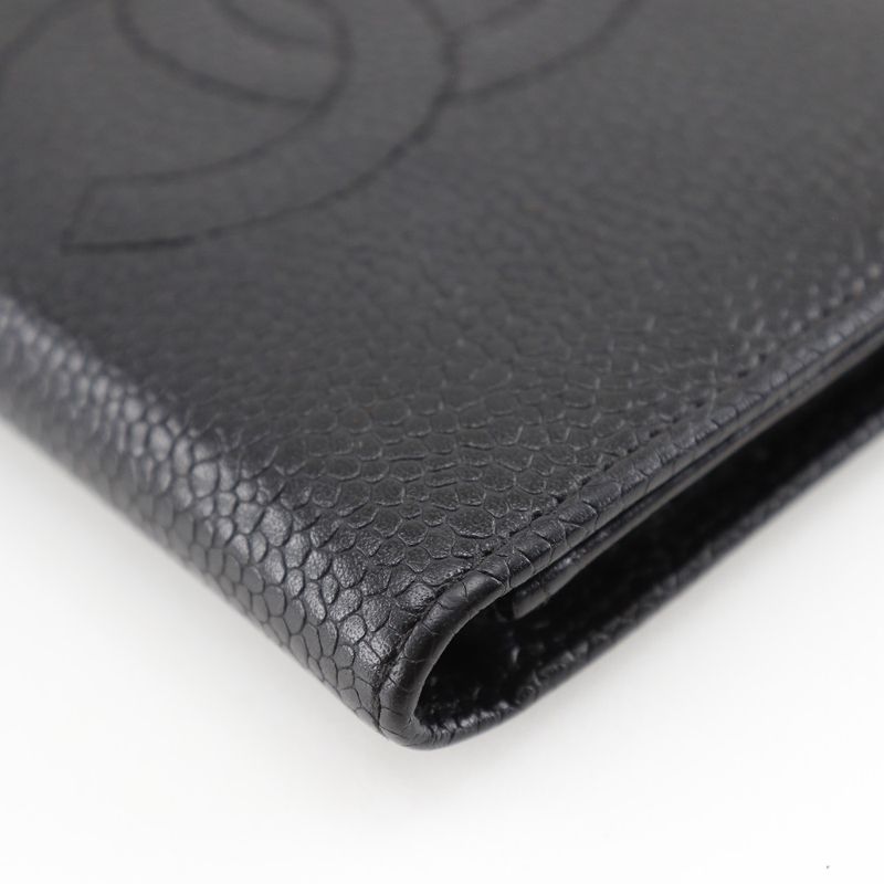 Chanel Coco Mark Card Case Caviar Skin Black Ladies Business Card Holder