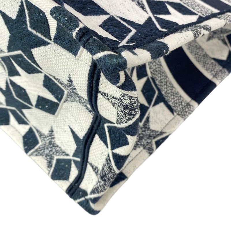 Dior/christian Dior Tote Bag Book Tote Large Bag Navy And White Star (star)