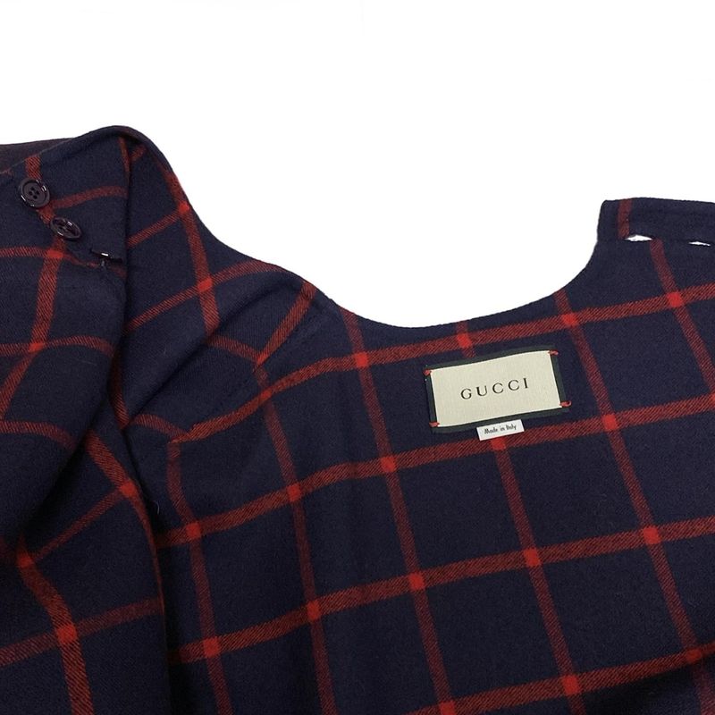 Gucci Poncho Size 36 S Women - 569213 Zabxv Purple And Red Cape/gg Pattern/check