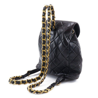 Chanel Matelasse Chain Backpack Coco Mark A10177 Lambskin Black Women's