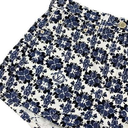 Louis Vuitton Monogram Bottoms Cotton Polyester White Blue Black Flower Shorts
