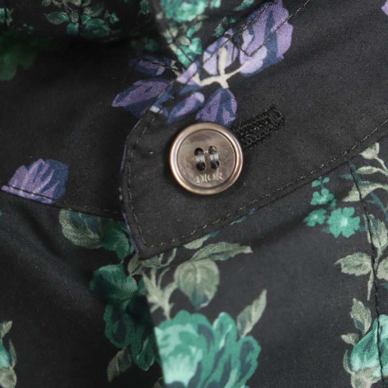  DIOR Homme 293c517a5679 100% Cotton Floral Print Flap Short Sleeve Short