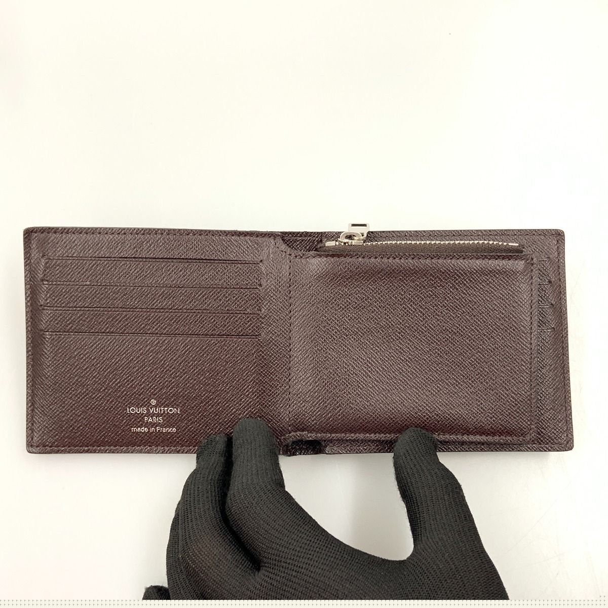 Louis Vuitton Taiga Portefeuille Amerigo Nm Bifold Short Wallet M62045 Brown