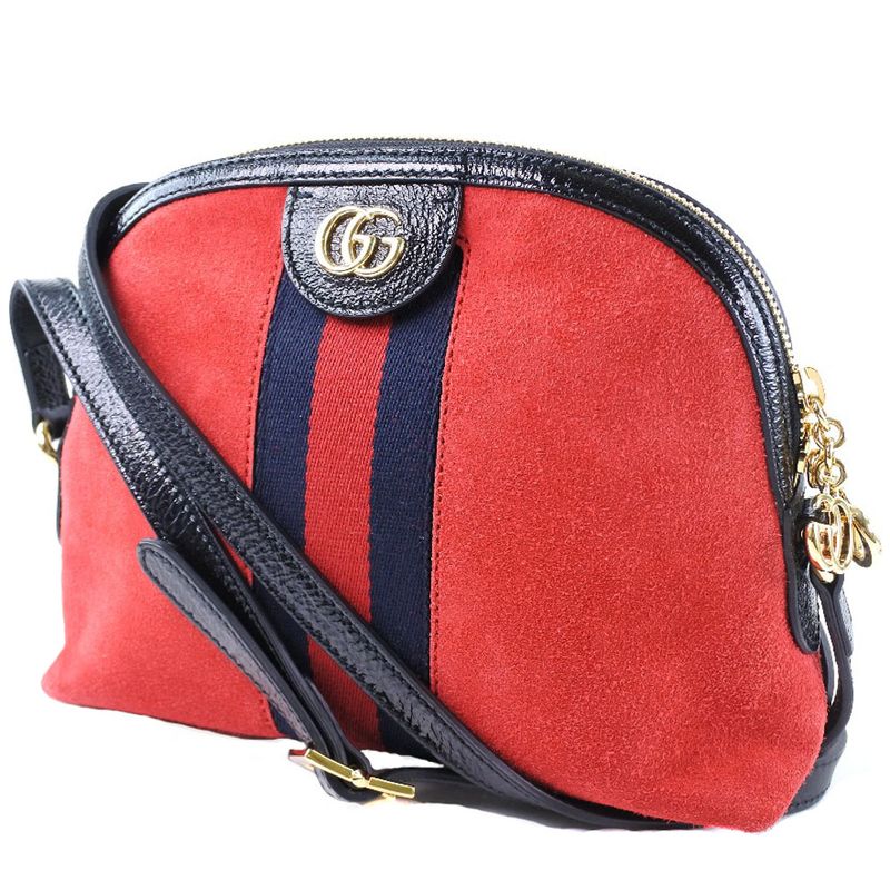 Gucci Ophidia 499621 Suede And Leather Hibisca Scuffed Unisex Shoulder Bag